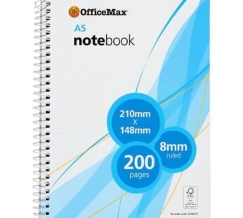 A5 NOTEBOOK 200SHEETS CLASSIC RECORD BOOK OFFICE